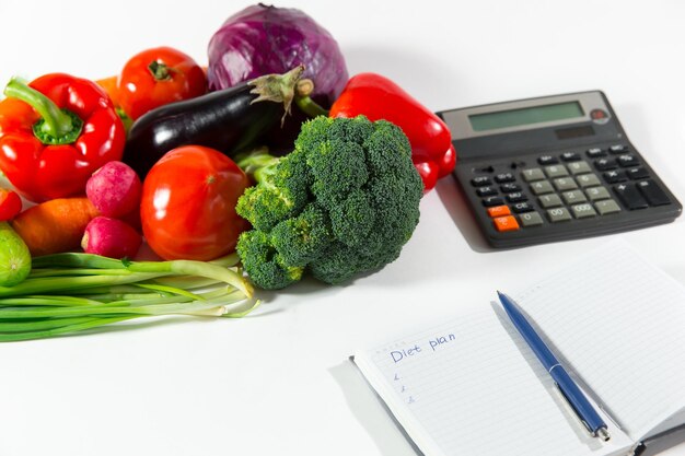 Zdjęcie plan diety ekologicznej i skład świeżych warzyw