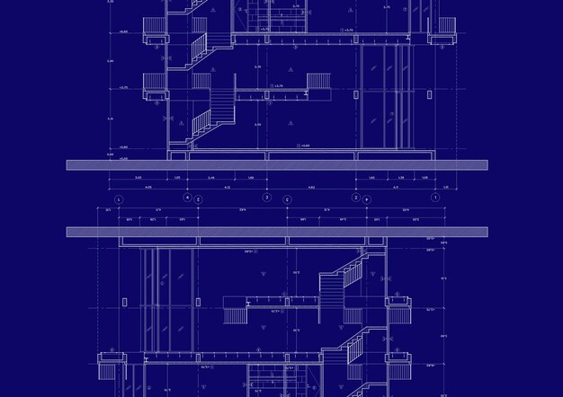 Plan piętra budynku zaprojektowanego na rysunku