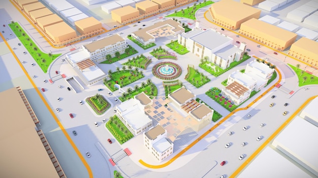 Plan planowania parku rozrywki projekt architektoniczny 2D 3D