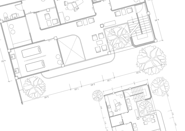 Zdjęcie plan podłogi budynku zaprojektowanego na rysunku