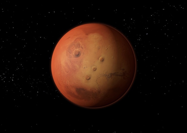 Planeta Mars - elementy tego obrazu dostarczone przez NASA. Renderowanie 3D.