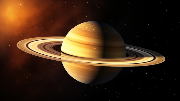 Planeta Saturn odizolowana na przestrzeni kosmicznej