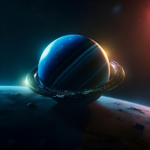 Planeta w kosmosie Sztuka science fiction Elementy tego obrazu dostarczone przez NASA