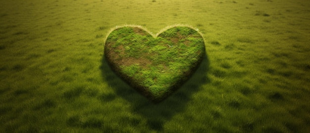 Planeta w kształcie serca leżąca na trawie miłość romans natura Generacyjna sztuczna inteligencja