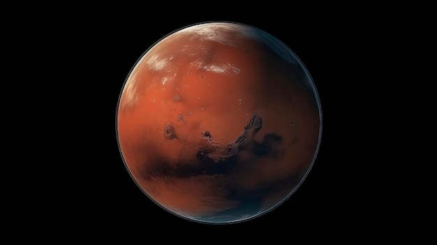 Planeta z czerwoną planetą Mars w tle