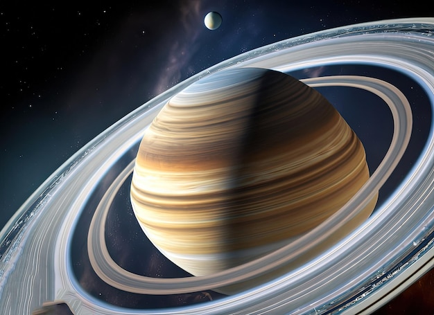Zdjęcie planeta z pierścieniami wokół niej