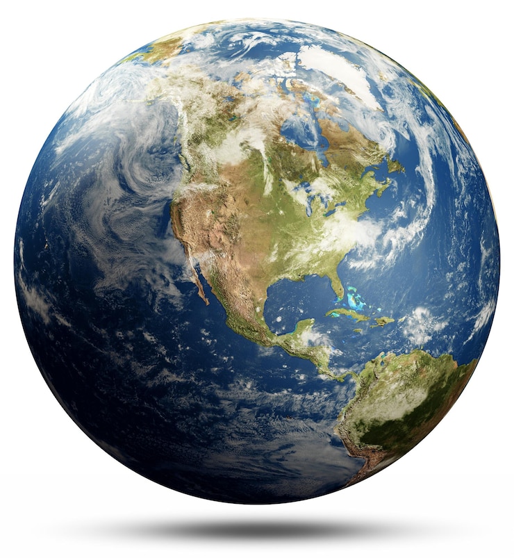Zdjęcie planeta ziemia ameryka elementy tego zdjęcia dostarczone przez renderowanie 3d nasa