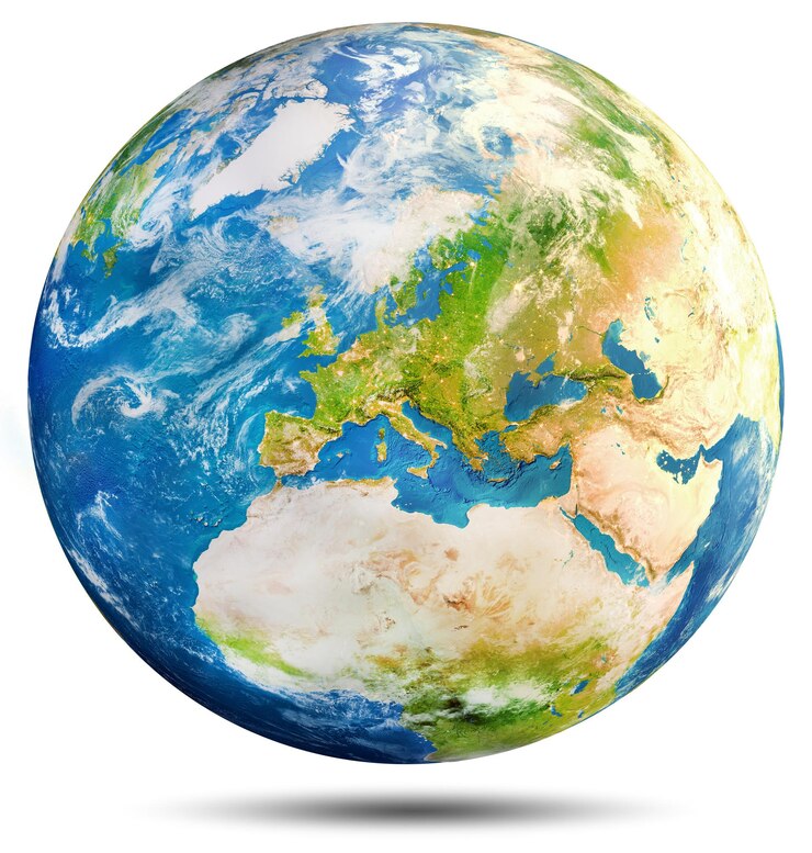 Zdjęcie planeta ziemia europa elementy tego zdjęcia dostarczone przez renderowanie 3d nasa