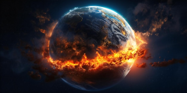Planeta Ziemia trafiona ogniem