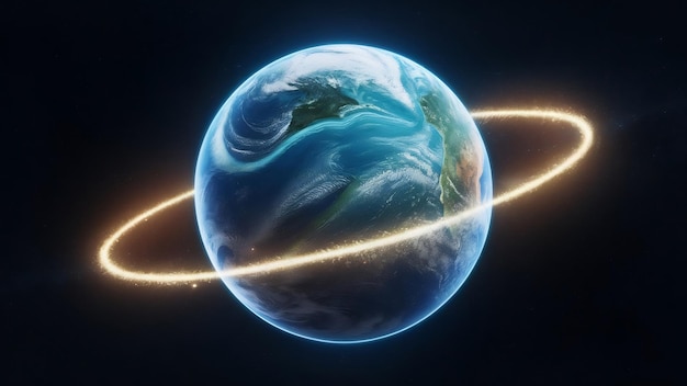 Planeta Ziemia w kosmicznych elementach tego obrazu dostarczonego przez NASA 3D render