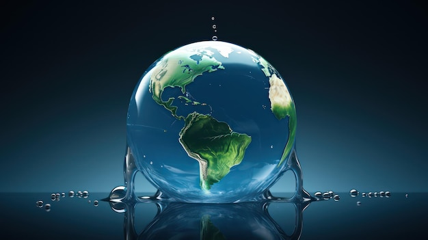 Planeta Ziemia w kropli wody