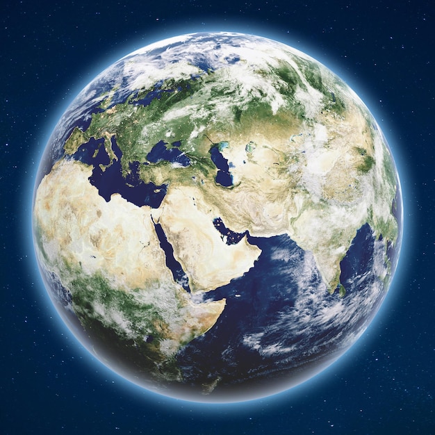Planeta Ziemia z kosmosu Elementy tego zdjęcia dostarczone przez NASA 3d rendering