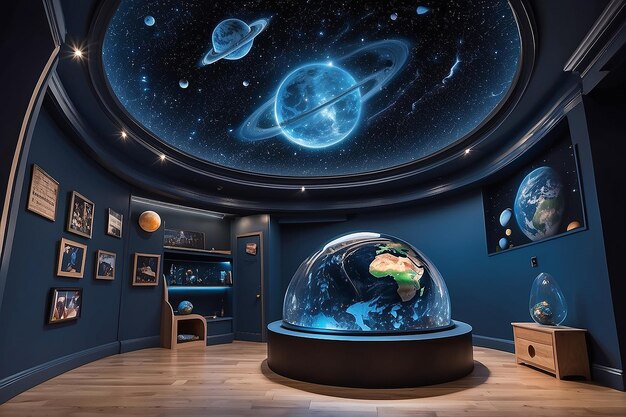 Zdjęcie planetarium z tematyką kosmiczną