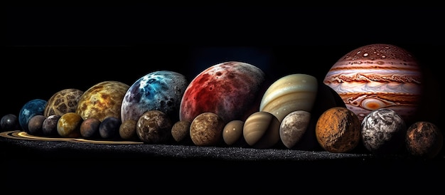 Planety i ich księżyce w oszałamiającym niebiańskim portrecie Generacyjna sztuczna inteligencja