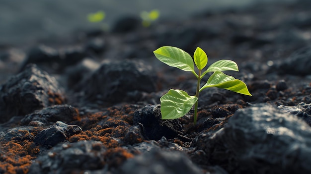 Zdjęcie plant growing between stones symbolizing hope