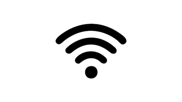 Zdjęcie płaska ikona sygnału bezprzewodowego internetu wi-fi symbol sygnału wi-fi połączenie z internetem ikona punktu wi-fi na białym tle