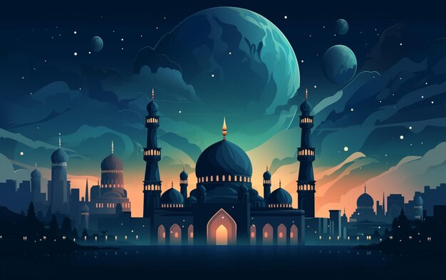 Płaska ilustracja ramadan kareem