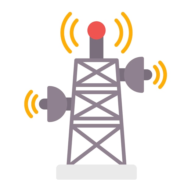 Zdjęcie płaska ilustracja wieży sygnalizacyjnej