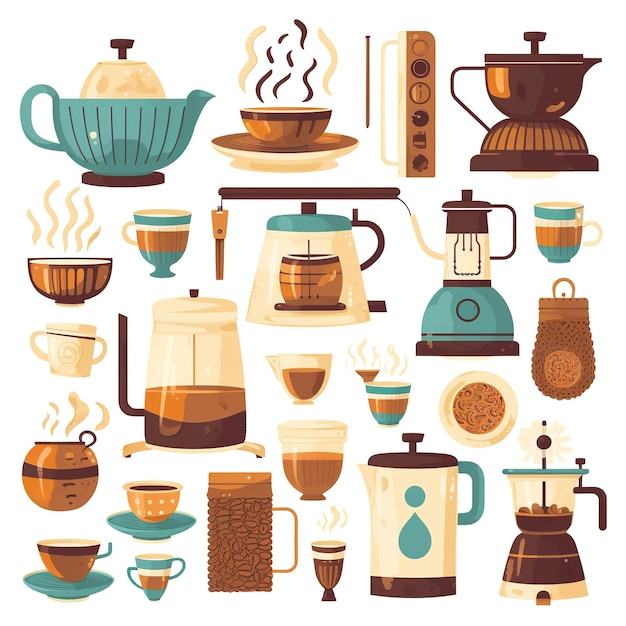 Płaska konstrukcja ilustracji kawy