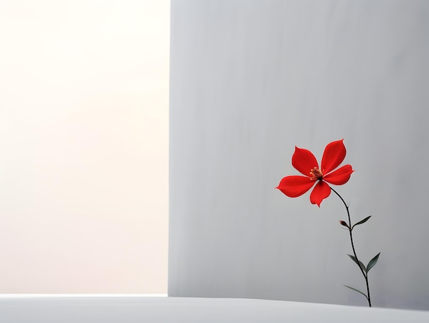 płaska ściana i kwiatek z boku