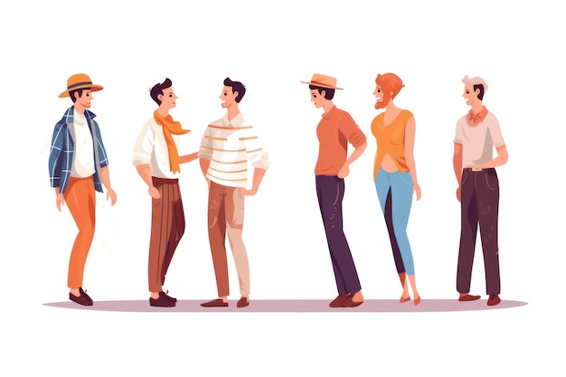 Płaski ilustracja organiczny projekt graficzny duma dzień para gejów w koncepcji miłości
