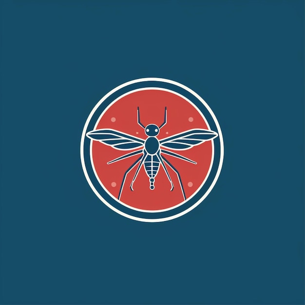 płaski kolor komara wektor logo