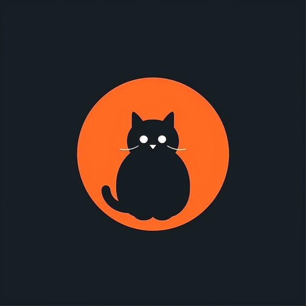 płaski kolor wektor logo kota