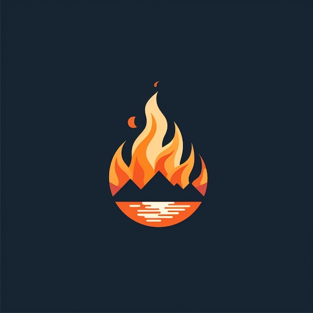 płaski kolor wektor logo ogniska