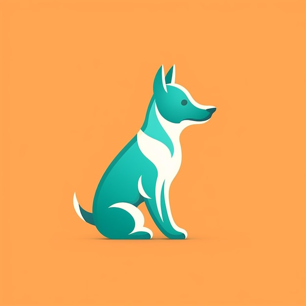 płaski kolor wektor logo psa