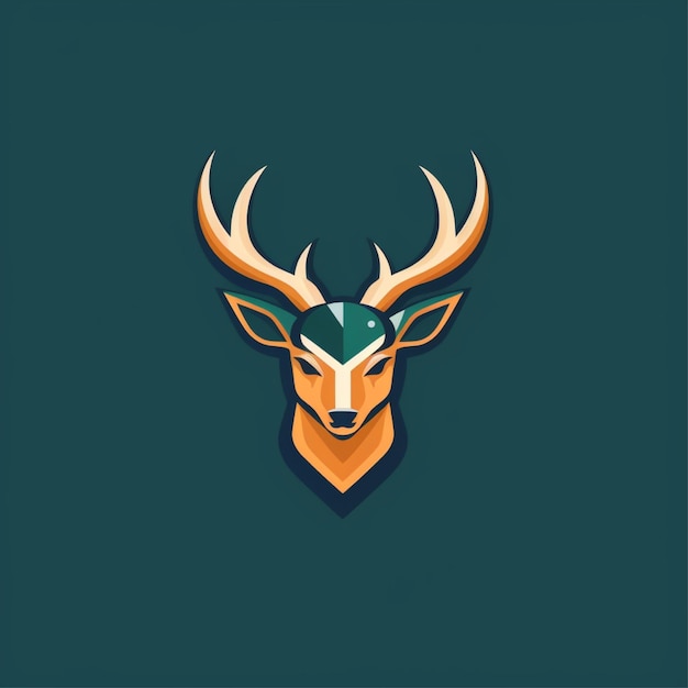 płaski wektor koloru logo jelenia