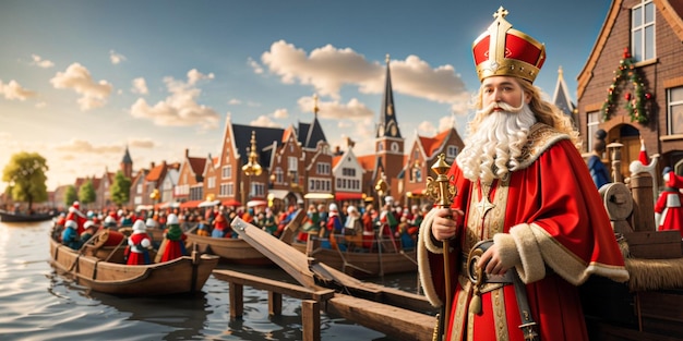 Płaskie tło sinterklaas