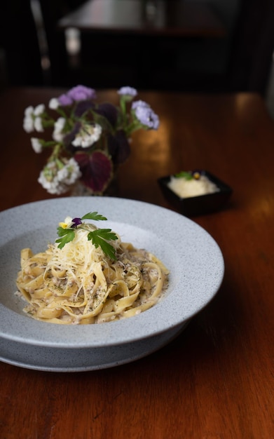 Plasta Carbonara, Plato Tipico De Italia.