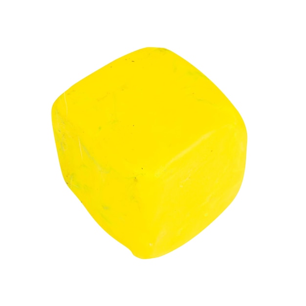 Plastelina żółty kwadrat na białym tle jeden
