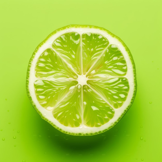 Plasterek limonki na zielonym tle Ilustracja generatywna AI