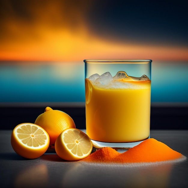 Plasterek pomarańczy z odrobiną soku pomarańczowego na białym tle