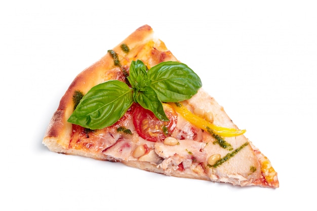 Plasterek świeża włoska klasyczna oryginalna pizza odizolowywająca