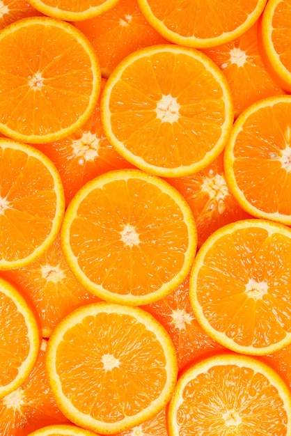 Plasterki pomarańczy jako tło widok z góry