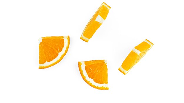 Plasterki Pomarańczy Na Białym Tle