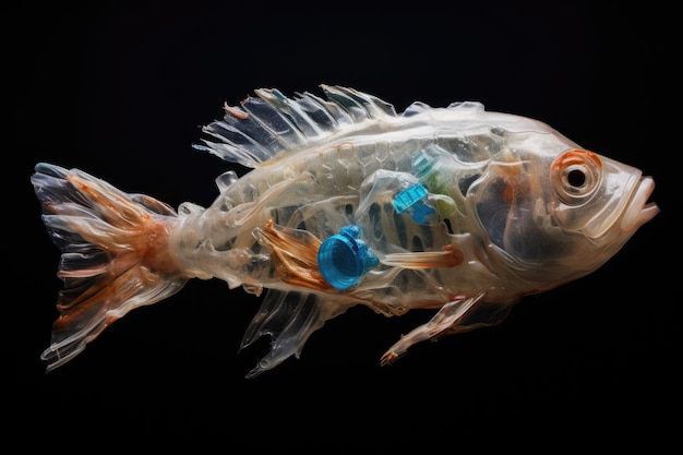Plastikowa butelka wypełniona rybami to rodzaj zanieczyszczenia, które dryfuje po powierzchni oceanu