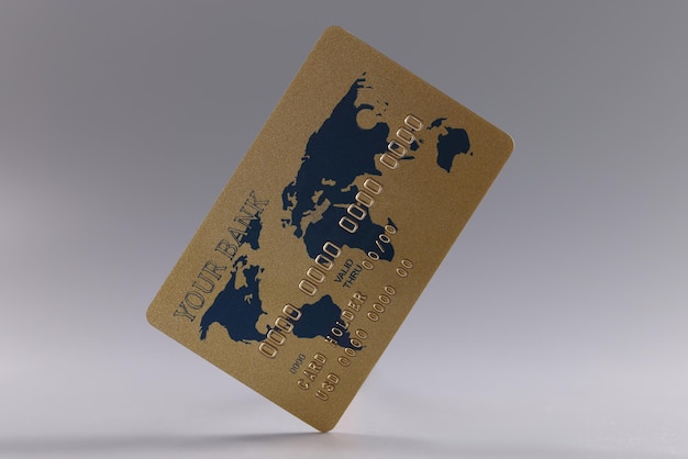 Plastikowa karta kredytowa na szarym tle