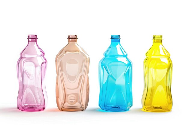 Zdjęcie plastikowe butelki izolowane na białym tle
