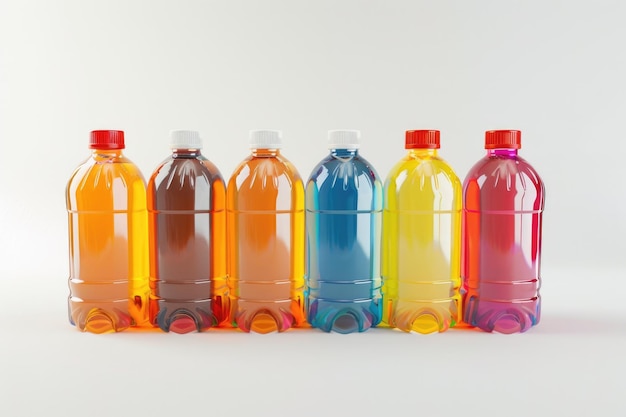 Plastikowe butelki izolowane na białym tle