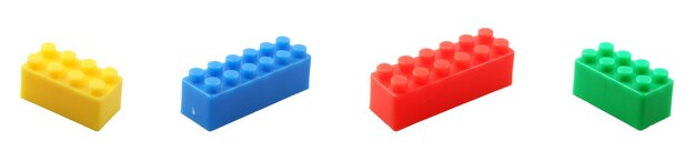 Zdjęcie plastikowe klatki budowlane zabawki dla dzieci na białym tle