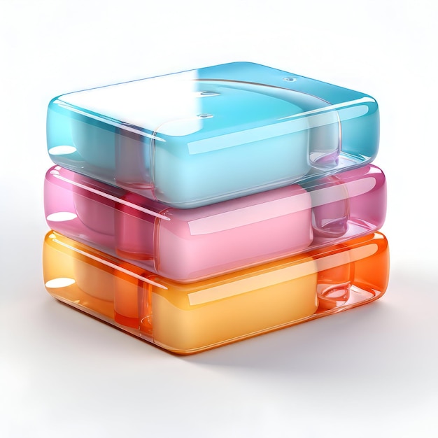 Zdjęcie plastikowe pojemniki na żywność na białym tle 3d rendering