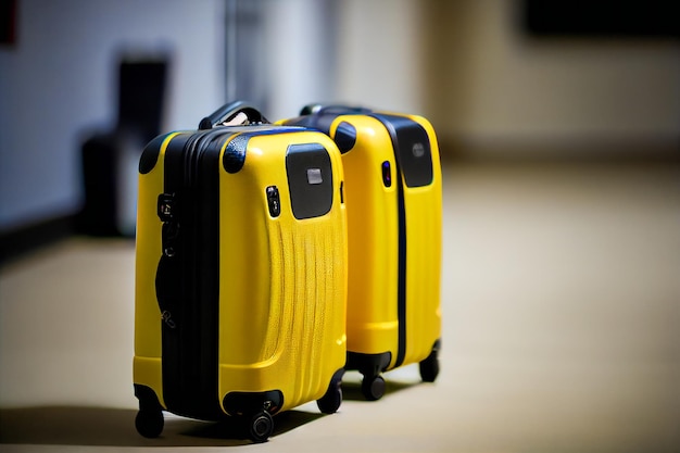 Plastikowe walizki podróżne Koncepcja wakacji i podróży Generative AIxA