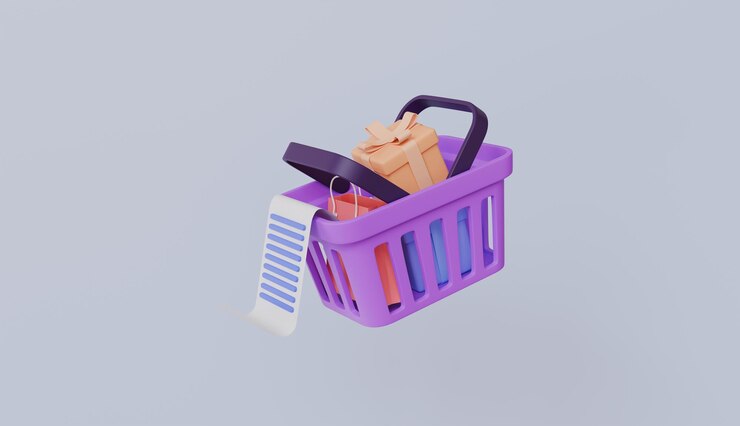 Zdjęcie płatność za zakupy e-commerce za pomocą koncepcji koszyka zakupowego