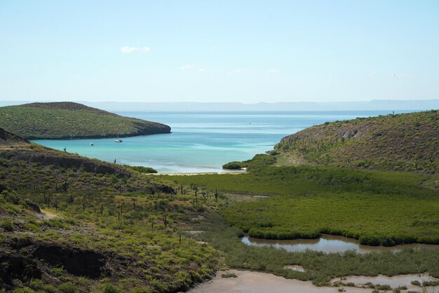 Playa balandra widok z lotu ptaka la paz baja california