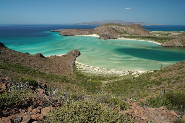 Playa balandra widok z lotu ptaka la paz baja california