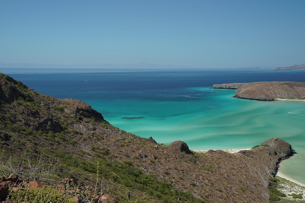 Playa balandra widok z lotu ptaka la paz baja california