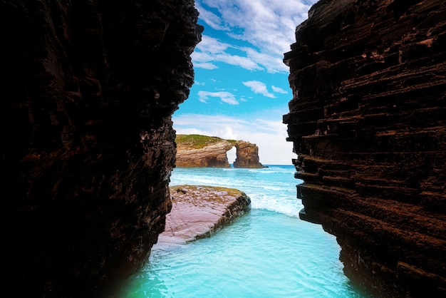 Playa las catedrales Catedrais plaża w Galicia Hiszpania